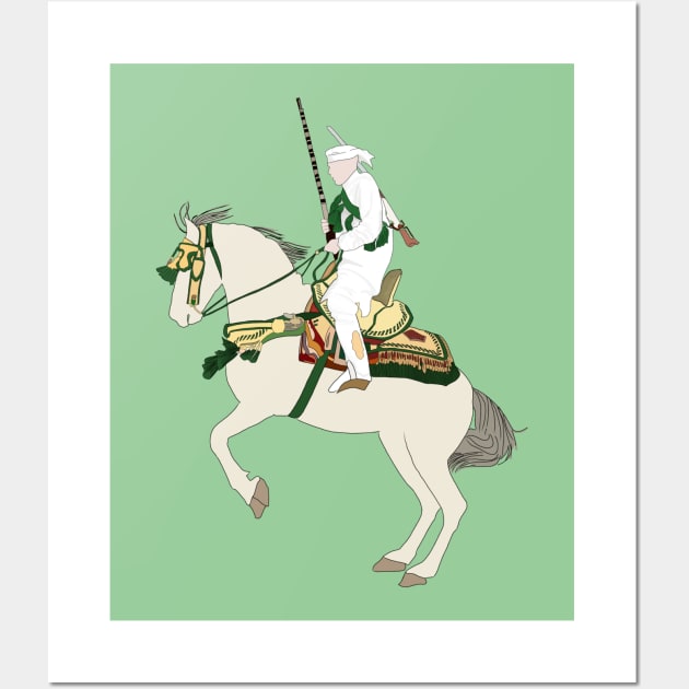 Moroccan Horse with His Saddle - Tbourida - Moroccan Equestrian Art Wall Art by Tilila